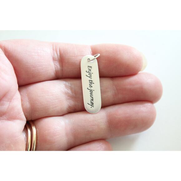 Sterling Silver Enjoy the Journey Saying Charm, Enjoy the Journey Quote Charm - Picture 3 of 6